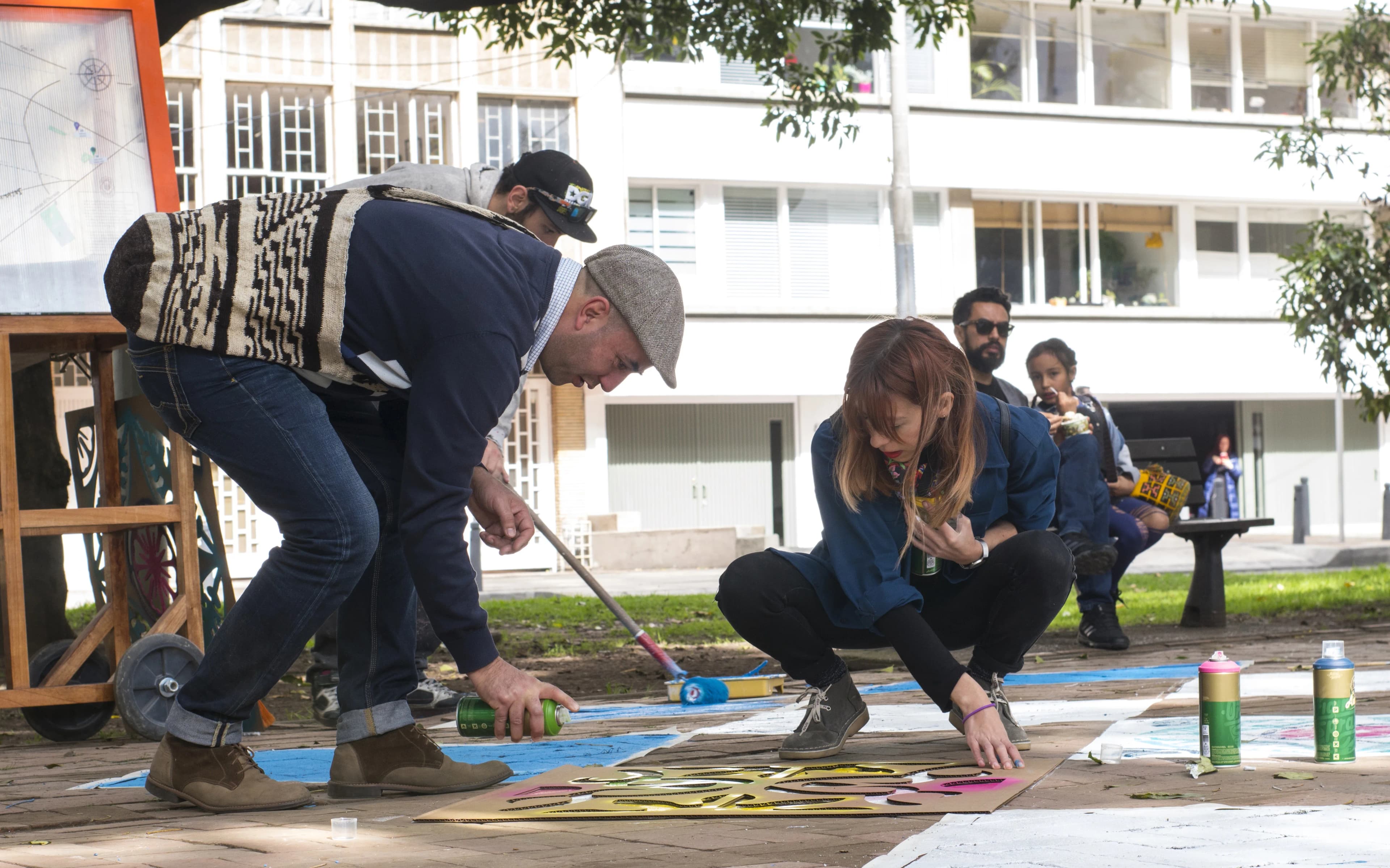 Street painting intervention with the ANDANTE cart