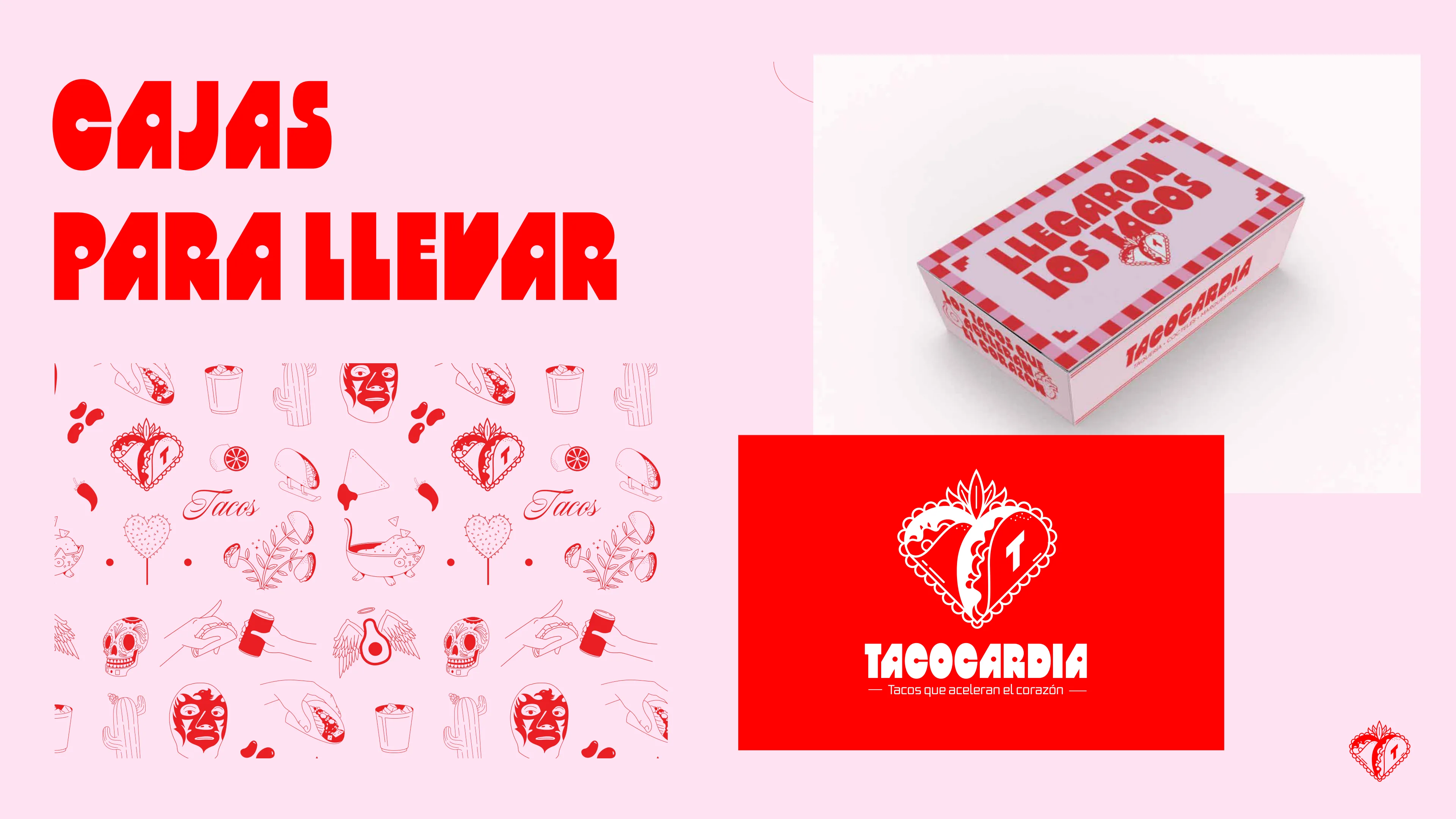 Tacocardia takeout box and packaging design